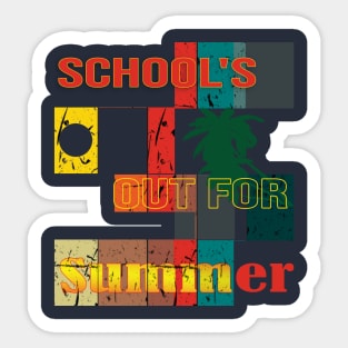 cute retro last day of school school's out for summer teacher Sticker